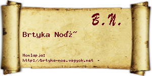 Brtyka Noé névjegykártya